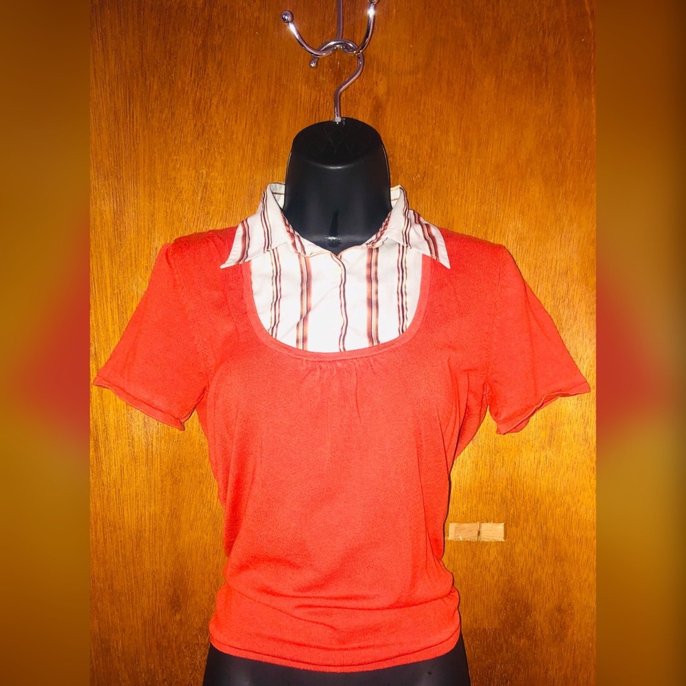 Orange striped Comi brand polo